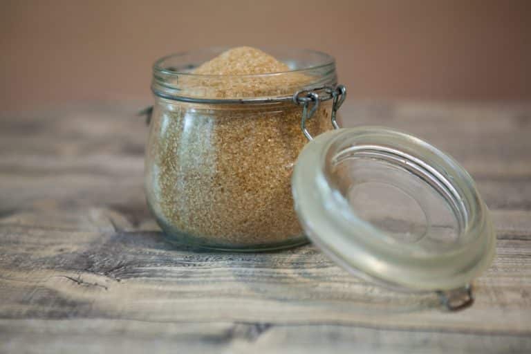 brown sugar in glass jar