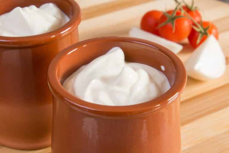 sour cream in pot